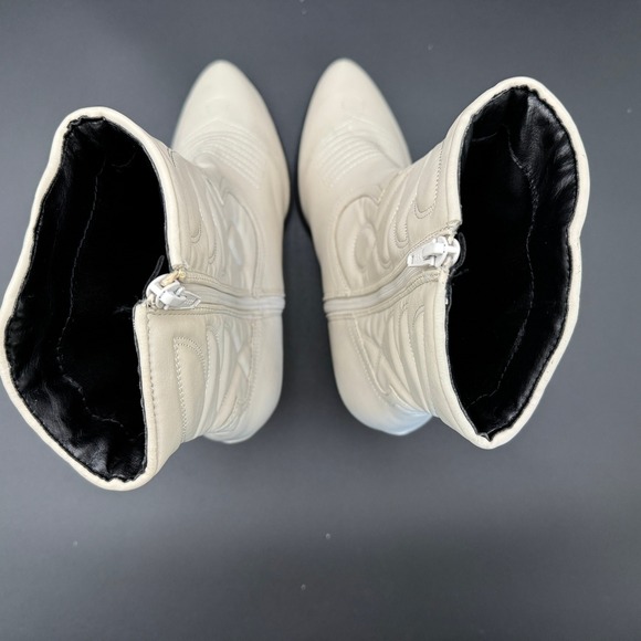 Wild‎ Fable Midcalf Western Boots Women Cream Size 10 Faux Leather - Picture 6 of 9